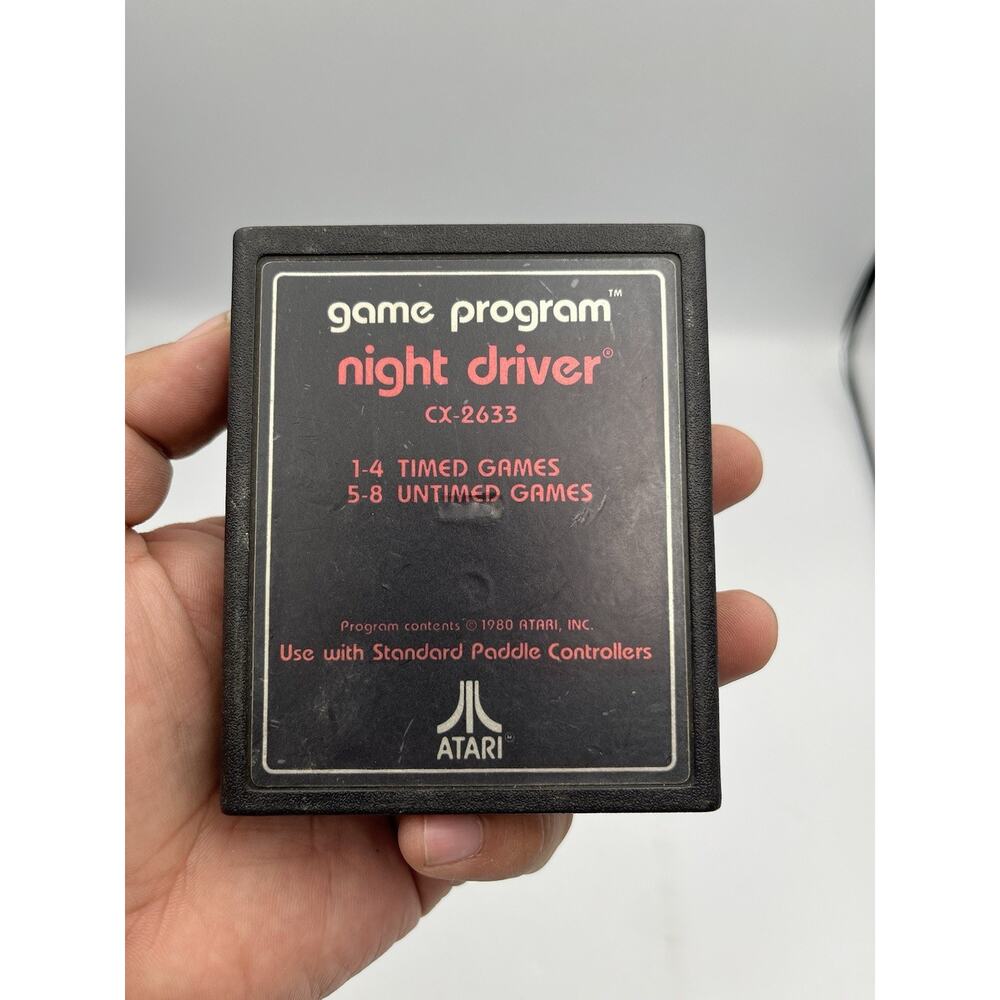 Night Driver Atari 2600 Text Label Tested Cartridge Only